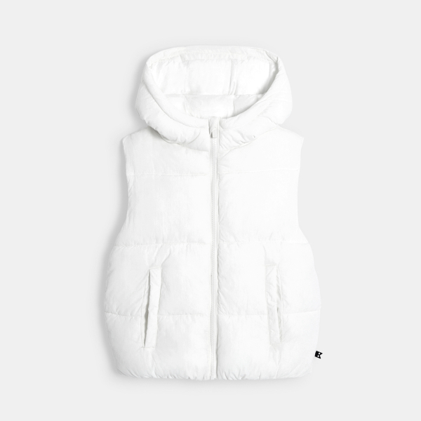 سترة بدون أكمام باللون الأبيض للفتيات